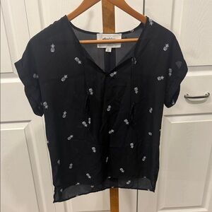 Alice Blue Blouse with Pineapple Design